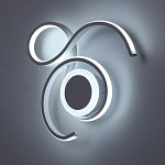 Бра белого цвета с изогнутыми световыми линиями и круглым основанием Luke Lampco Tracer Lamp варинант исполнения - 3 | Loft Concept в Саратове