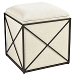 Пуф бежевый с черной металлической рамой Beige Pouf варинант исполнения - 4 | Loft Concept в Саратове