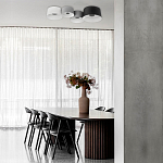 Потолочный светильник с 2-мя цилиндрическими абажурами серого и черного цвета Urban Dome варинант исполнения - 7 | Loft Concept в Саратове