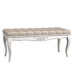 Банкетка из массива бука с бежевой обивкой из велюра White Provence варинант исполнения - 1 | Loft Concept в Саратове